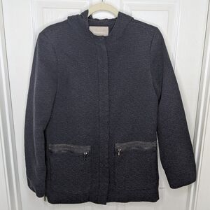 Banana Republic Women's Hooded TXT Zip Jacket Coat Size M True Navy